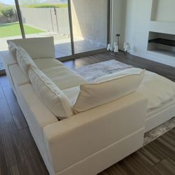 Kova Pillow Cushion Sofa (122”) + Ottoman – Like New (Albany Park)