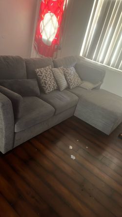Gray Fabric Sectional Sofa