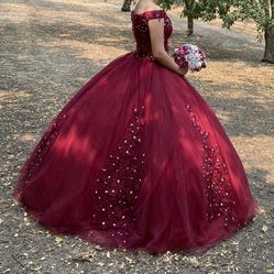 Burgundy Quinceañera Dress Size 6 