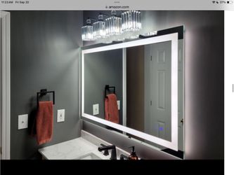 59x36 LED Bathroom Mirror with Defogger- Front Light And Backlight