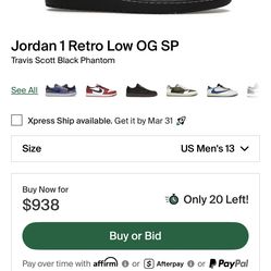 Jordan 1 Retro Low OG SP Travis Scott