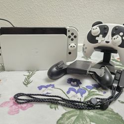 Cute Nintendo Switch OLED with controller