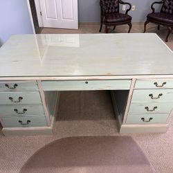 Rustic Custom Desk And Credenza Set