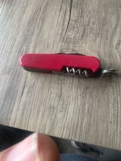 Red pocket mult-tool knife