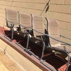   Hampton Bay Crestridge Steel Padded Sling C-Spring Outdoor Patio Dining Rocking Chair 