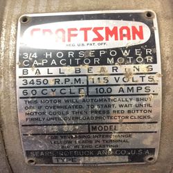 Craftsman 3/4 hp electric motor
