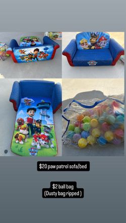 Kids sofa chair and bag of balls
