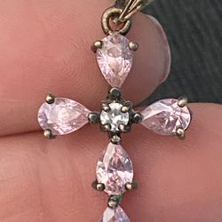 Pink Cross Pendant 