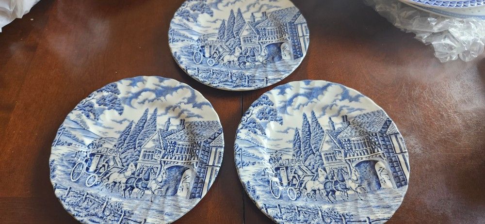 Myott Staffordshire Royal Mail Blue Soup Bowl