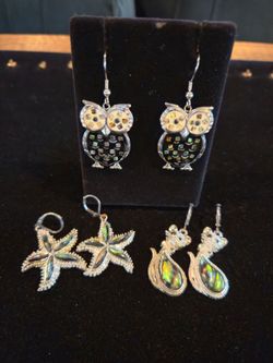 Abalone set of 3 earrings