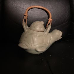 Turtle Teapot With Bamboo Handle By Novica Collection 