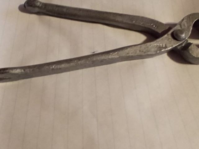 Antique tongs / horseshoe nail puller or use for art