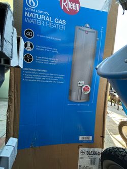 BRAND NEW Rheem 40 Gal Natural Gas Water Heater – Ultra Low NOx