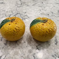 Miniature Orange Salt and Pepper Shakers