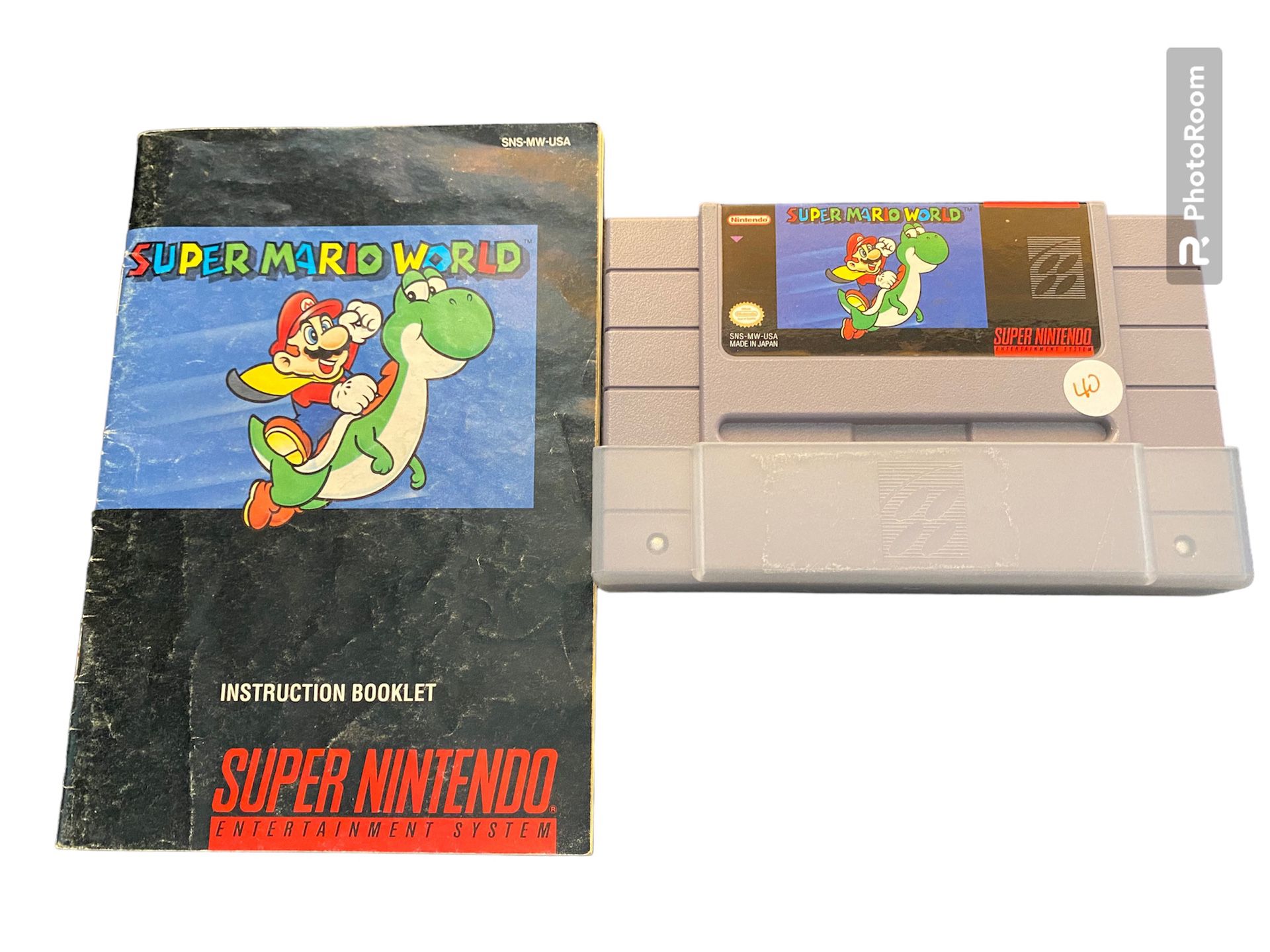 Super Nintendo Super Mario World With Manual No Box SNES 