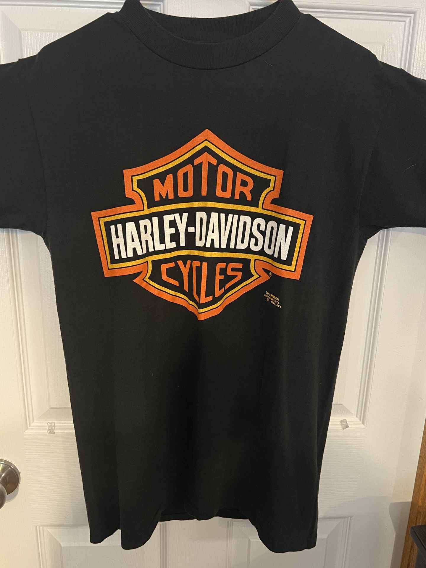 1991 Vintage 3D Emblem Harley Davidson T Shirt (M)