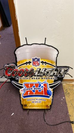 Coorslight Super Bowl neon sign