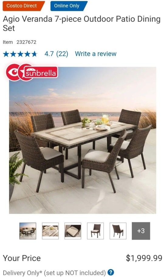 Agio Veranda 7 piece Outdoor Patio Dining Set $1,400,New Products : American Fashion Style Bags On Sale