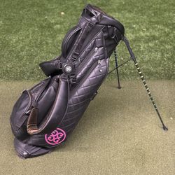 G/Fore Daytona Plus Black Leather Golf Stand Bag 