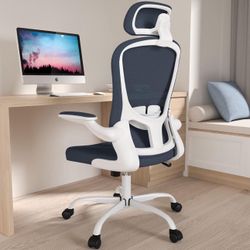 Office Chair, High Back Ergonomic Desk Chair, Breathable Mesh Desk Chair with Adjustable Lumbar Support and Headrest, Swivel Task Chair with flip-up A