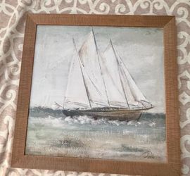 Framed Coastal Sailboat Wall Art MOVING EVERYTHING MUST GO!!