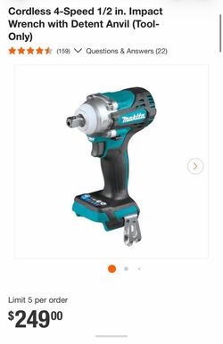 Makita Cordless 4-Speed 1/2 in. Impact Wrench