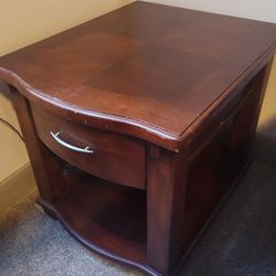 2 Solid Wood Cherry End Tables. 