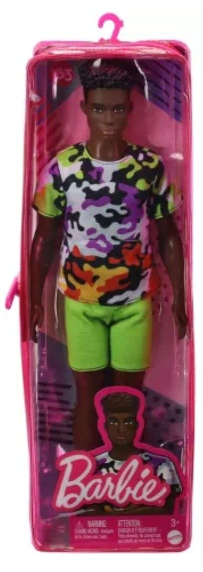 Barbie Ken fashionista Doll #123, Broad, Black Curly Hair.