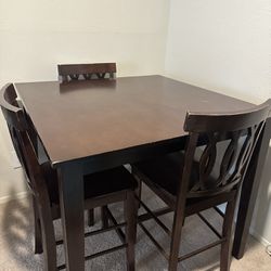 Wooden Table and 3 Wooden Chairs