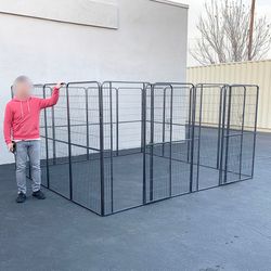 (NEW) $360 Dog 16-Panel Playpen, 10x10x5ft Tall Heavy Duty Pet Exercise Fence Crate Kennel Gate