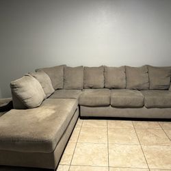 Sectional light gray couch