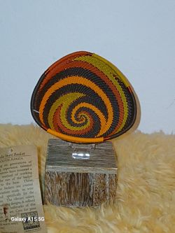 Zulu South African Woven Copper Wire Basket 