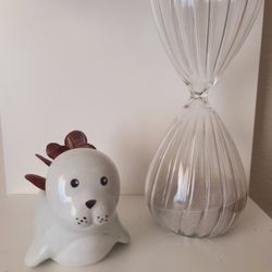 Seal Ceramic Pot with Live Succulent