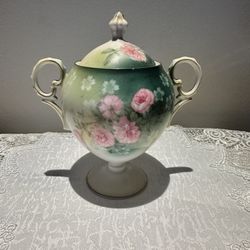 Antique R. S. Prussia Porcelain Lidded Sugar Bowl