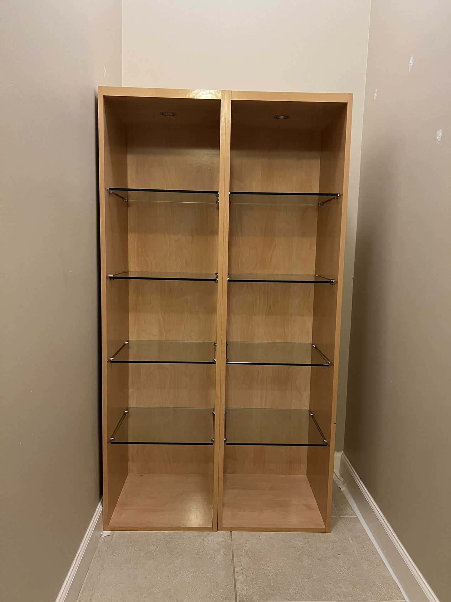 Wood Book Shelve with Lights