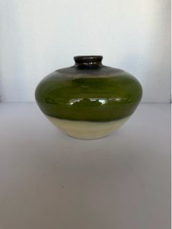 Vintage MCM Olive Green Ceramic Bud Vase