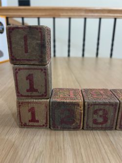 Vintage Wooden Number Blocks