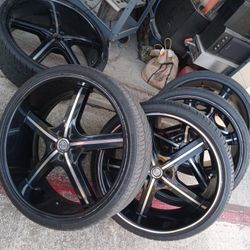 24" 5 Lug Rims & Tires 