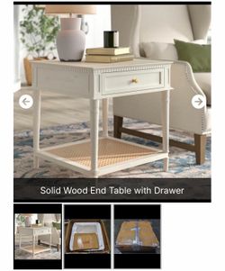 Solid wood end table