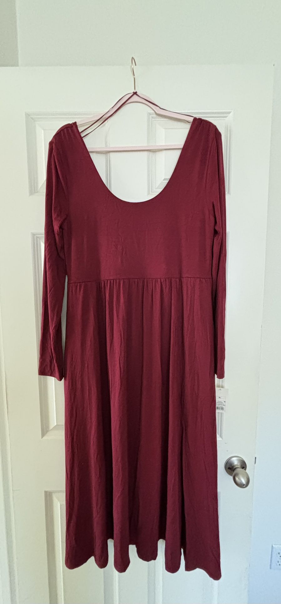 A New Day Dress Womens XL Burgundy New With Tags