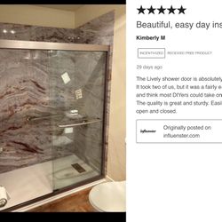 Hi everyone we this  We locate in hesperia massage me for directions cash only  KOHLER Lively 57-60 in. W x 70 in. H Frameless Sliding Shower Door in 