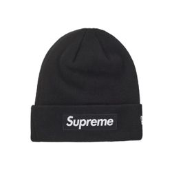 Black New Era Supreme Beanie Box Logo