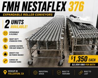 FMH Nestaflex 376 Expandable Gravity Conveyors – Stainless Industrial (2 Available)