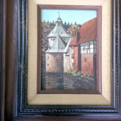 origina painting by Eugene Schmidt of 1919 Germany. 14x19 stolen from the nazis