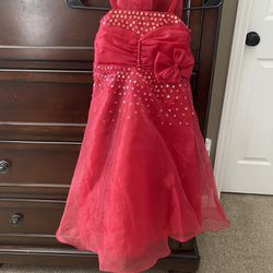 Girls Size 6 Red Fancy Dress