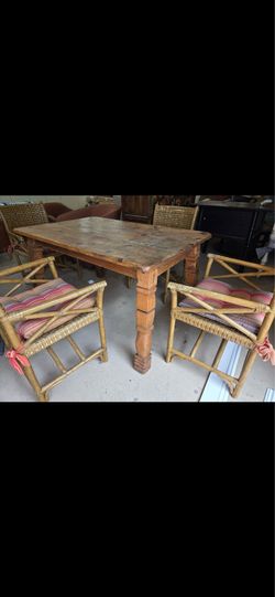 McGuire Antalya Directors Arm Chairs & Table