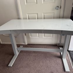 White Adjustable Height Desk 