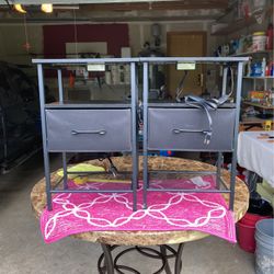 2 Night  Or End Tables With LED Lights 