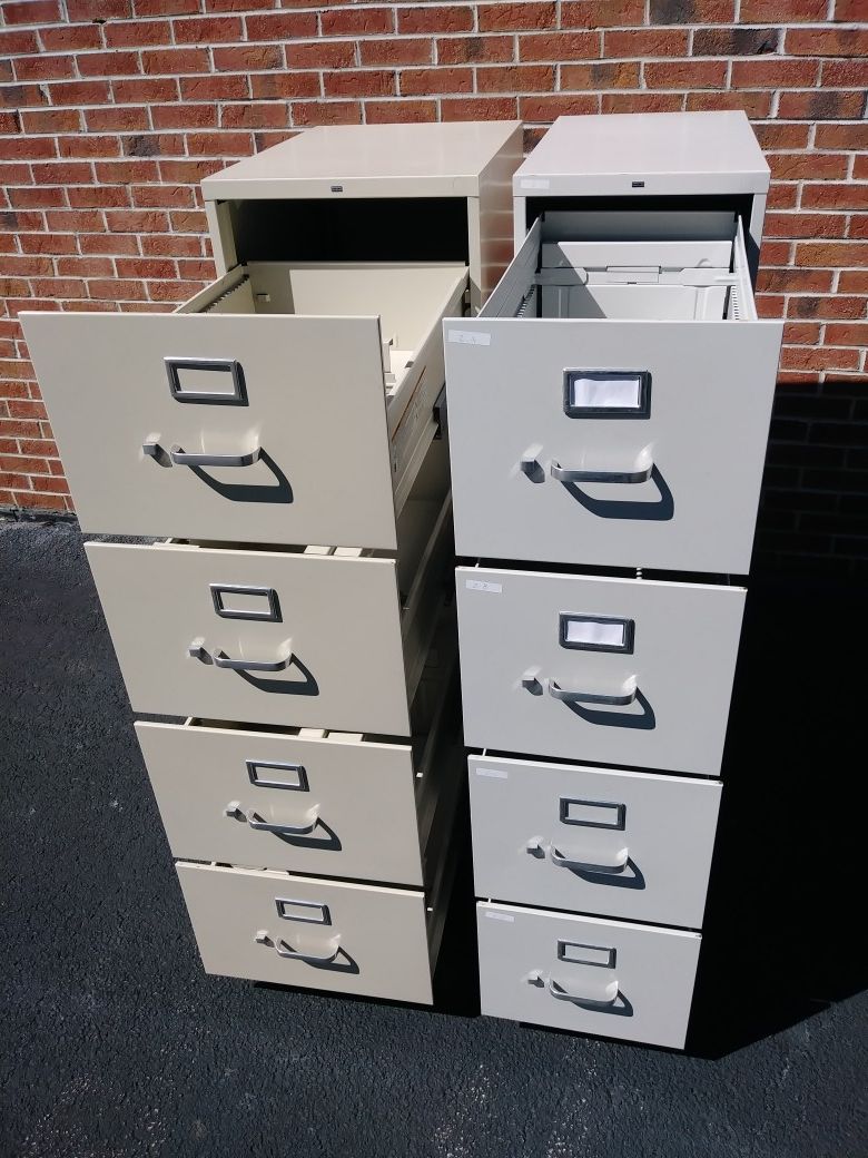 2 metal file cabinets, both for $75
