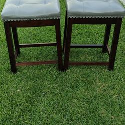 Two (2)  24"Tall High Stools With Soft Foam 